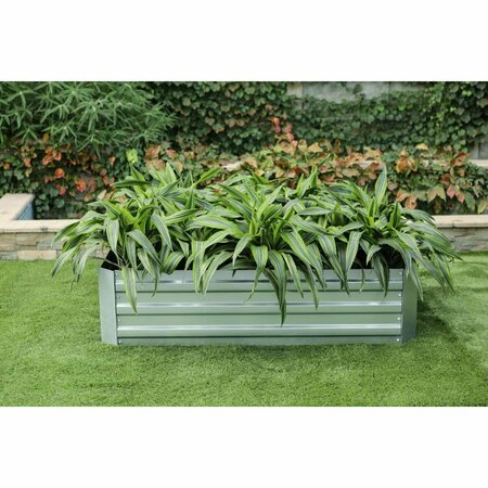 GRILLTOWN LuxenHome 48in Galvanized Rectangular Raised Garden Bed GR3260973